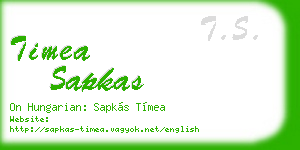 timea sapkas business card