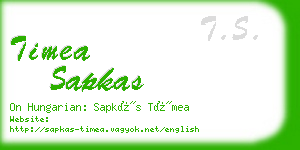 timea sapkas business card